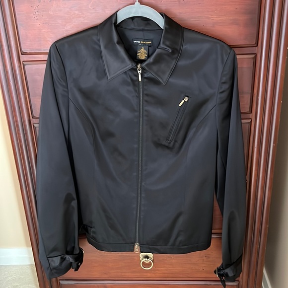 Grace Dane Lewis Satin Biker Inspired Jacket - Picture 1 of 5